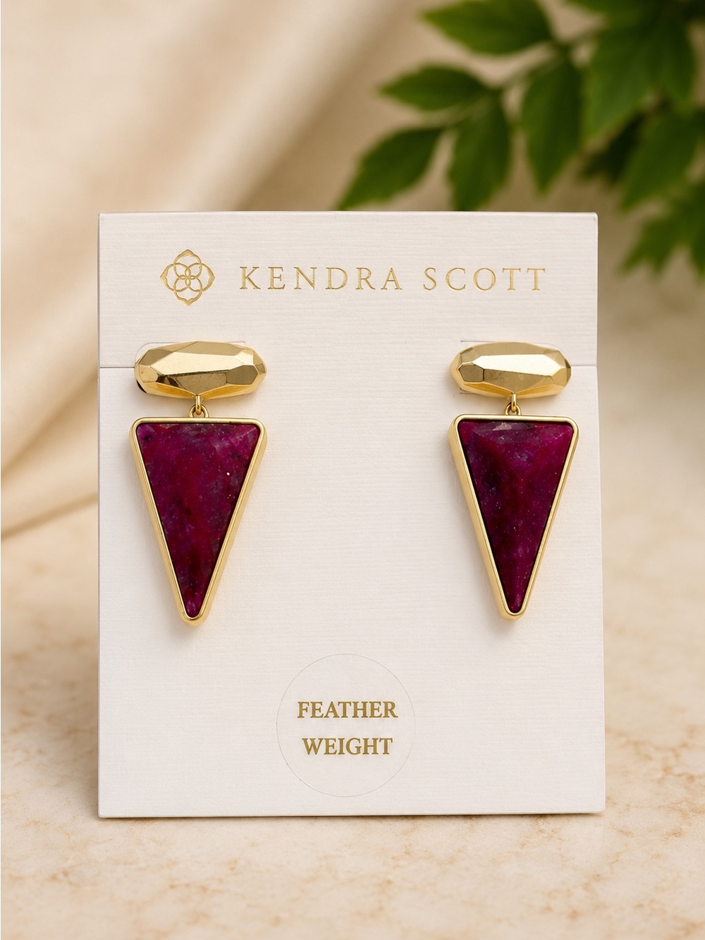 Kendra Scott Vivian Gold Drop Earrings In Raspberry Labradorite - Picture 5 of 6